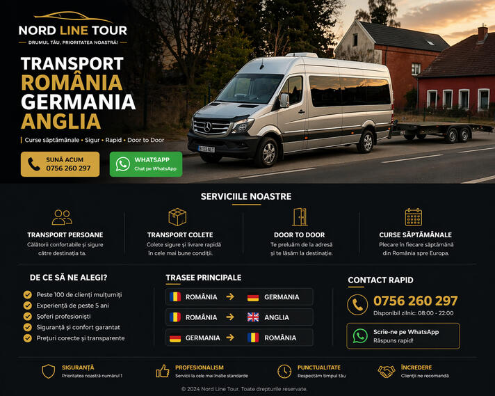 Transport persoane si colete Germania Romania Mercedes Sprinter